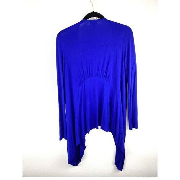 Massimo XS Vibrant Blue Open Front Cardigan With Long Sleeves & Asymmetric Hem - Picture 9 of 10